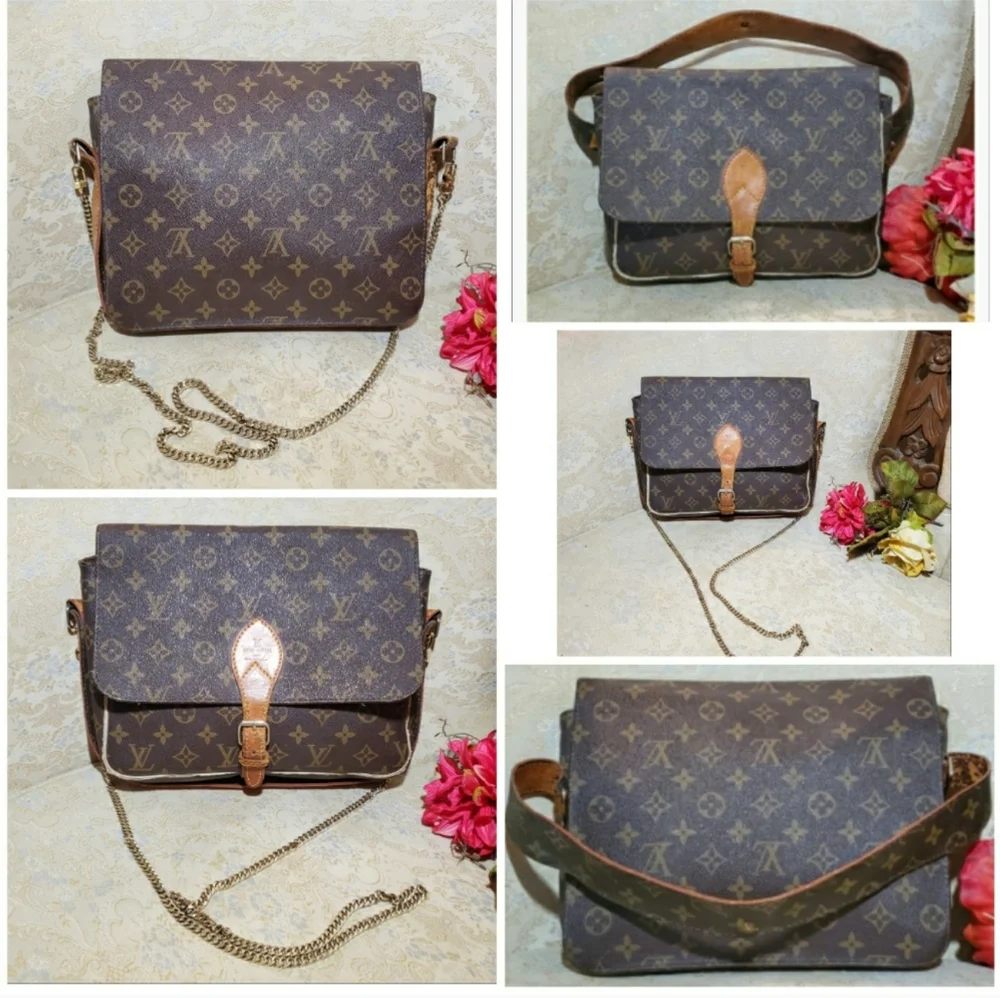 Louis Vuitton Brown Monogram Canvas Satchel with Gold Chain - Picture 4 of 8
